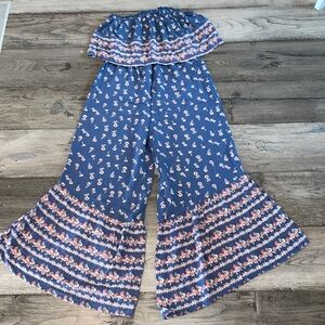 Floral Strapless Romper Size M
